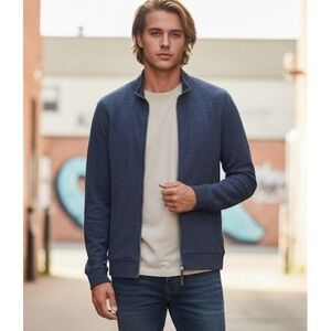 Billy Reid Jacket Mens Small Gray Cotton Knit Full Zip Bomber Lightweight Casual